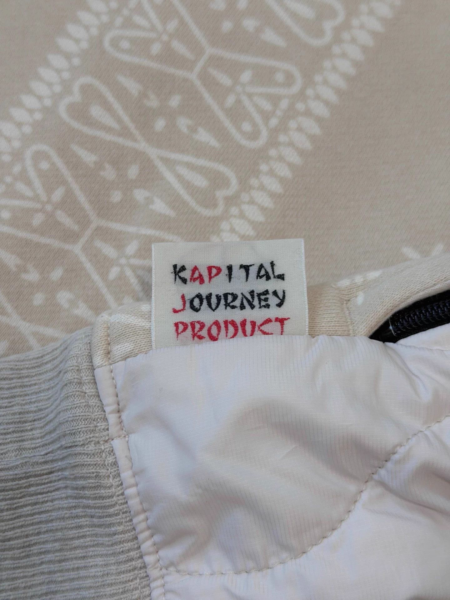 Kapital Kapital Cream Paisley Color Block Padded Sweatshirt Size US S / EU 44-46 / 1 - 6 Thumbnail