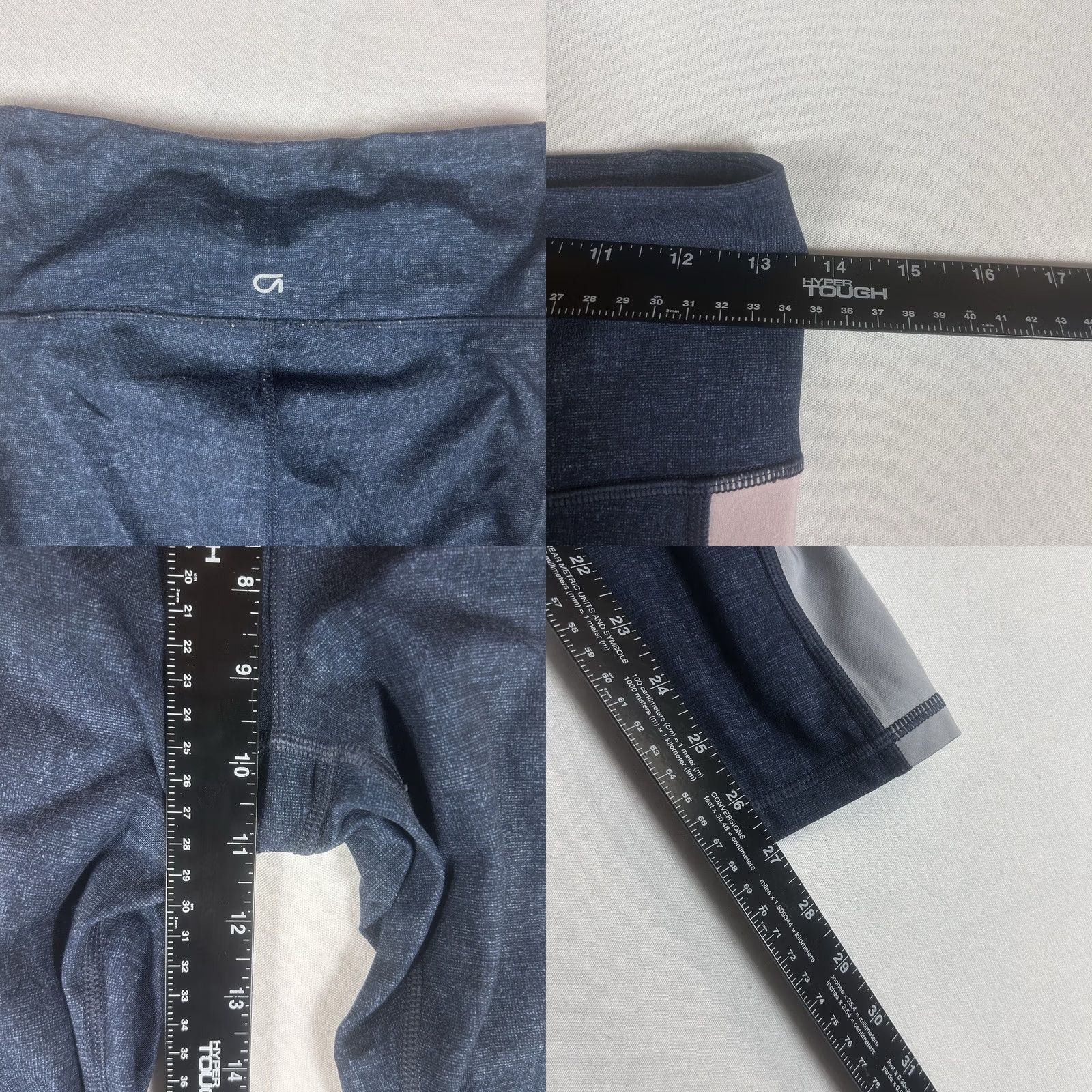 Vintage Gapfit Blackout Ankle Leggings Womens Small Blue Side Stripe Gym Run Striped Slim Knit Pull On Athletic Activewear Size 28" / US 6 / IT 42 - 8 Thumbnail