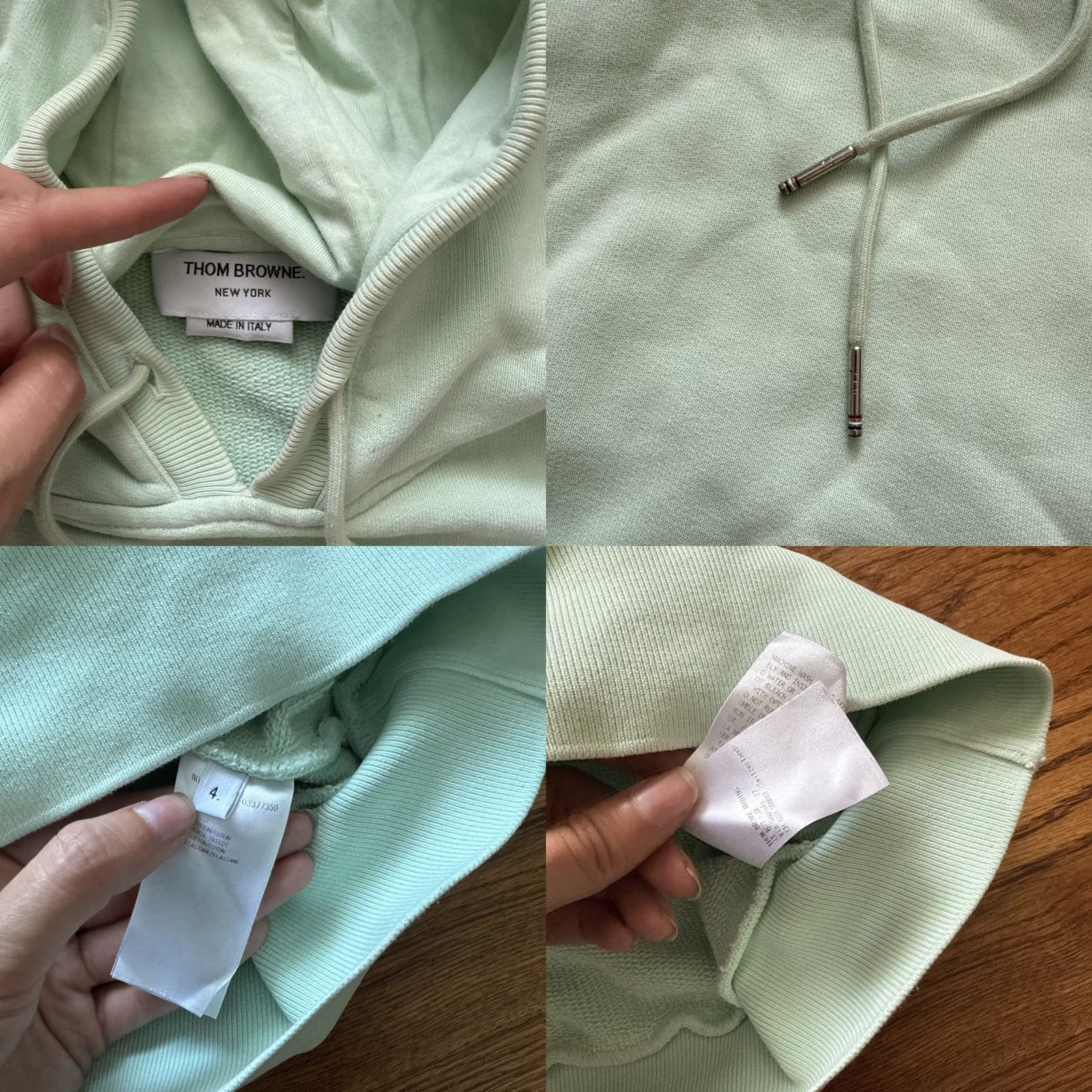 Thom Browne THOM BROWNE Garment-Dyed Loopback Cotton-Jersey Hoodie Green Size 4 Men's Pullover Regular Color Green Size US S / EU 44-46 / 1 - 8 Thumbnail