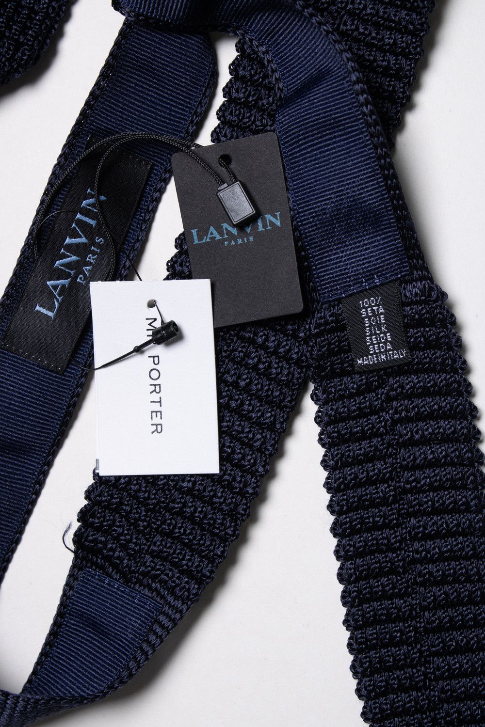 Lanvin Lanvin, dark blue knitted tie Size ONE SIZE - 2 Thumbnail