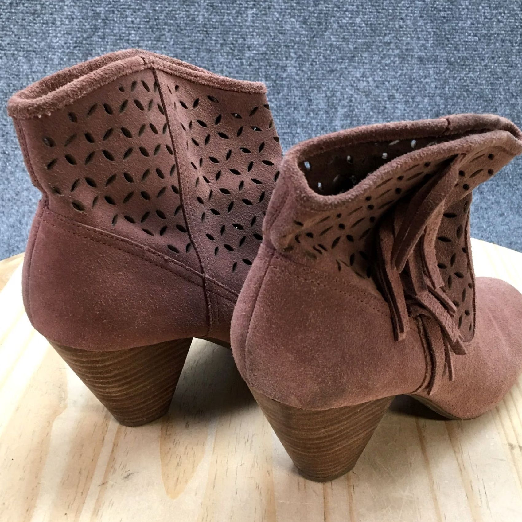 Jessica Simpson Jessica Simpson Boots Women's Fringe Ankle Booties Suede Pink Pull On 8.5M High Heel Size US 9 / IT 39 - 7 Thumbnail