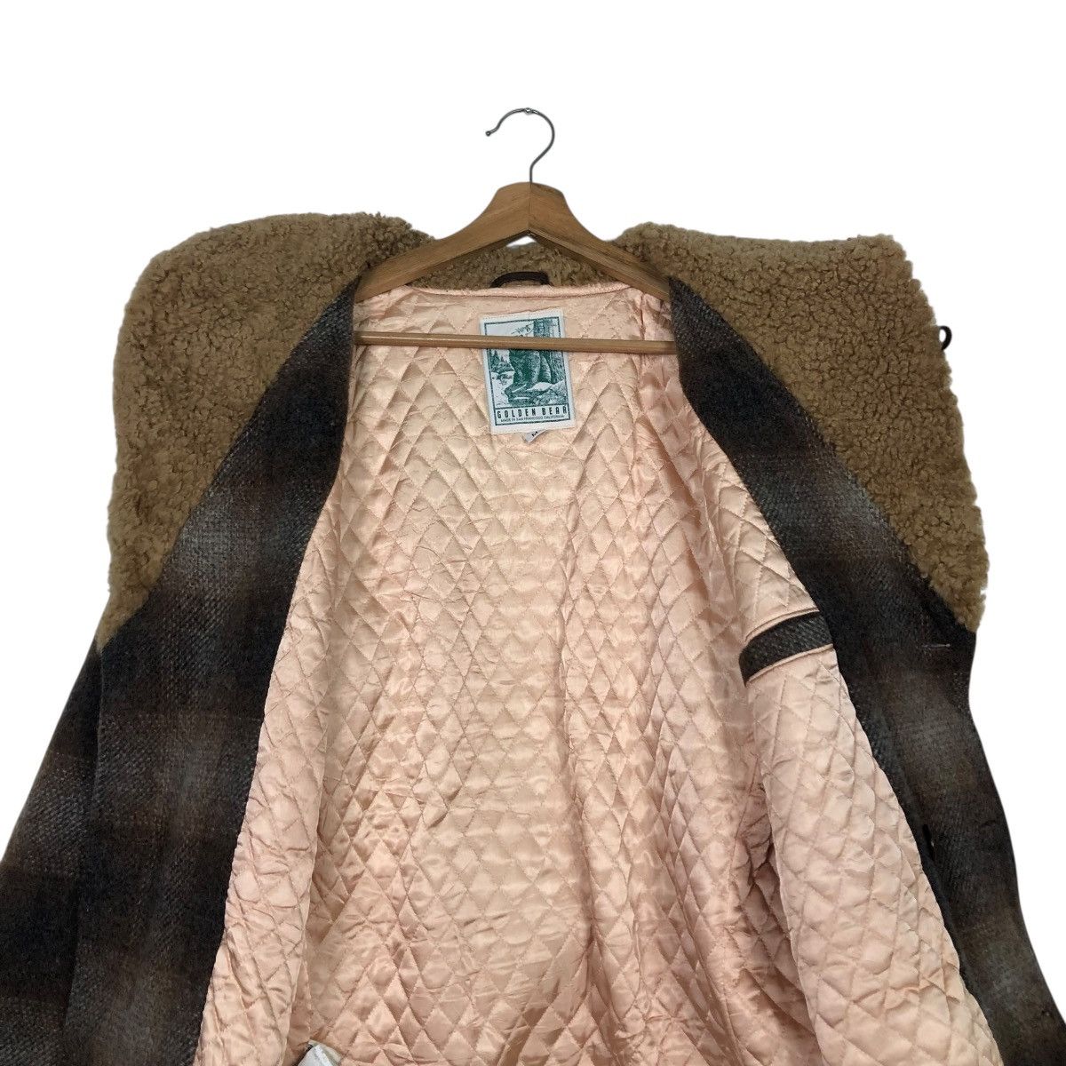 Golden Bear 🔥VINTAGE WOOL JACKET GOLDEN BEAR TARTAN SHAWL COLLAR Size US M / EU 48-50 / 2 - 16 Thumbnail