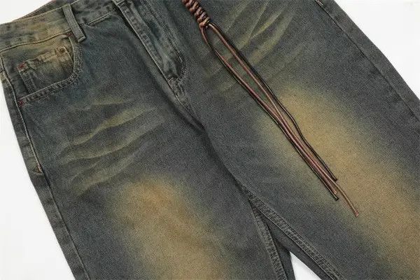 Japanese Brand Komura x Mako Washed men's punk trend distressed loose jeans Size US 32 / EU 48 - 4 Thumbnail