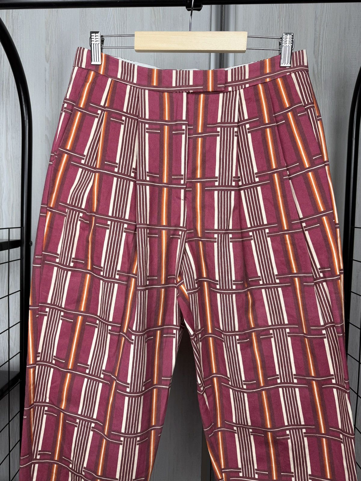 Chloe Chloe Stora geometrical pattern striped plaid cotton pants Size 27" / US 4 / IT 40 - 3 Thumbnail