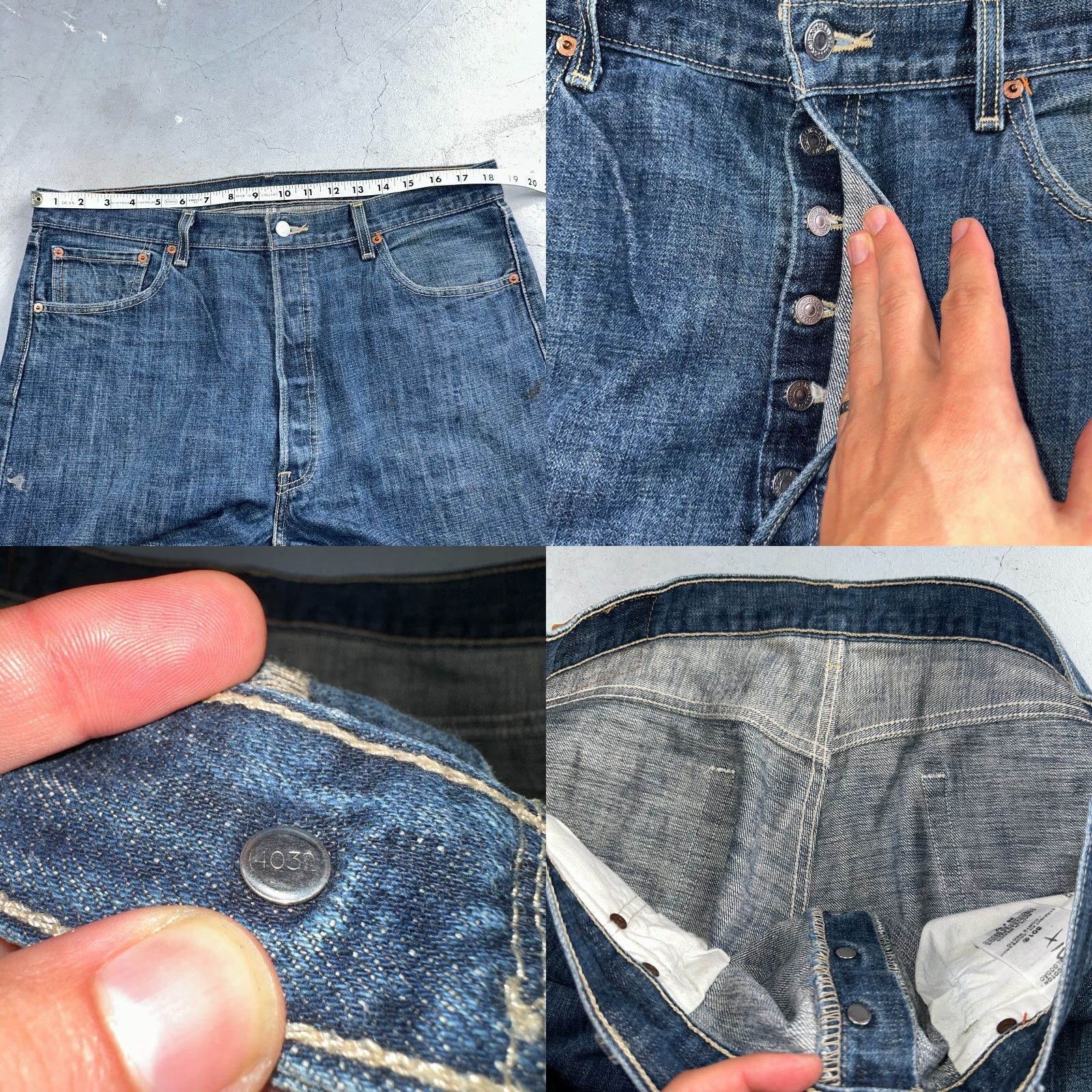 Levi's VINTAGE Levi's 501 Straight Jeans Blue 38x32 Regular Regular Men 90s Denim Levi's 501 Series 5-Pocket Design Wool? No. Size US 38 / EU 54 - 8 Thumbnail