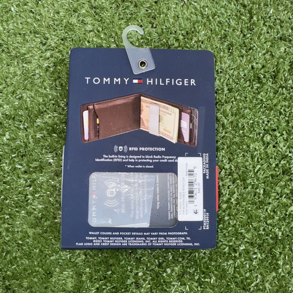 Tommy Hilfiger × Vintage Tommy Hilfiger Black Genuine Leather Money Clip Wallet Size ONE SIZE - 5 Thumbnail