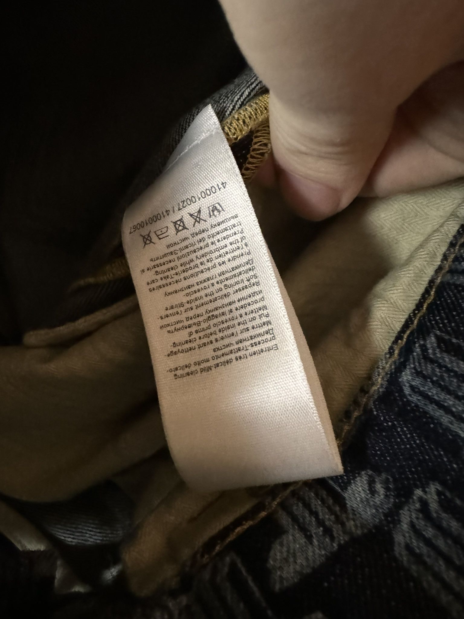 Lanvin $1025 LANVIN All-Over Monogram DENIM JEANS (sz 34) Size US 34 / EU 50 - 9 Thumbnail