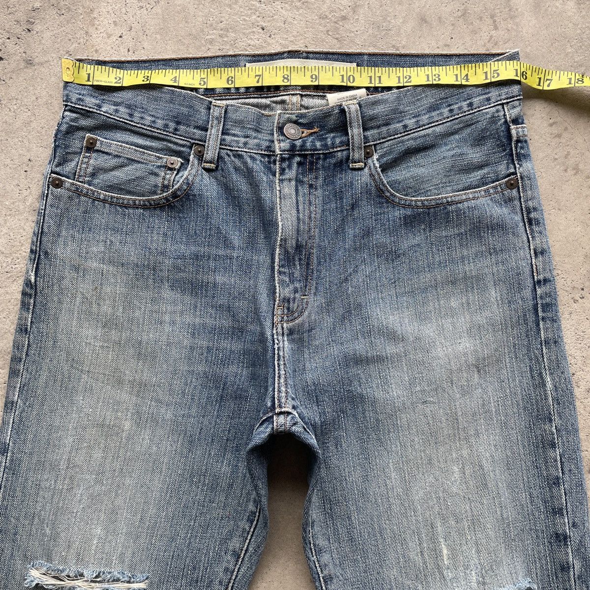 Gap × Jean × Vintage Vintage GAP Extra Slim Fit Distressed Jeans Pants Faded W32 Size US 32 / EU 48 - 5 Thumbnail