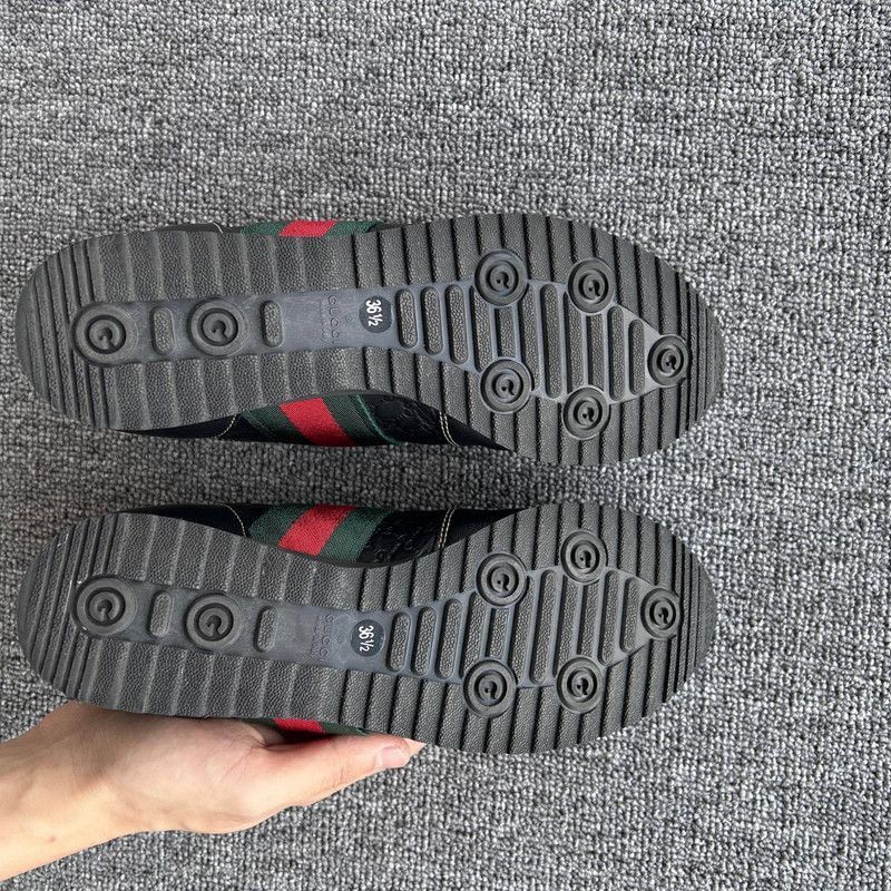Gucci Gucci Low-Top Black Leather Casual Sneakers -2508 Size US 6.5 / EU 39-40 - 4 Thumbnail