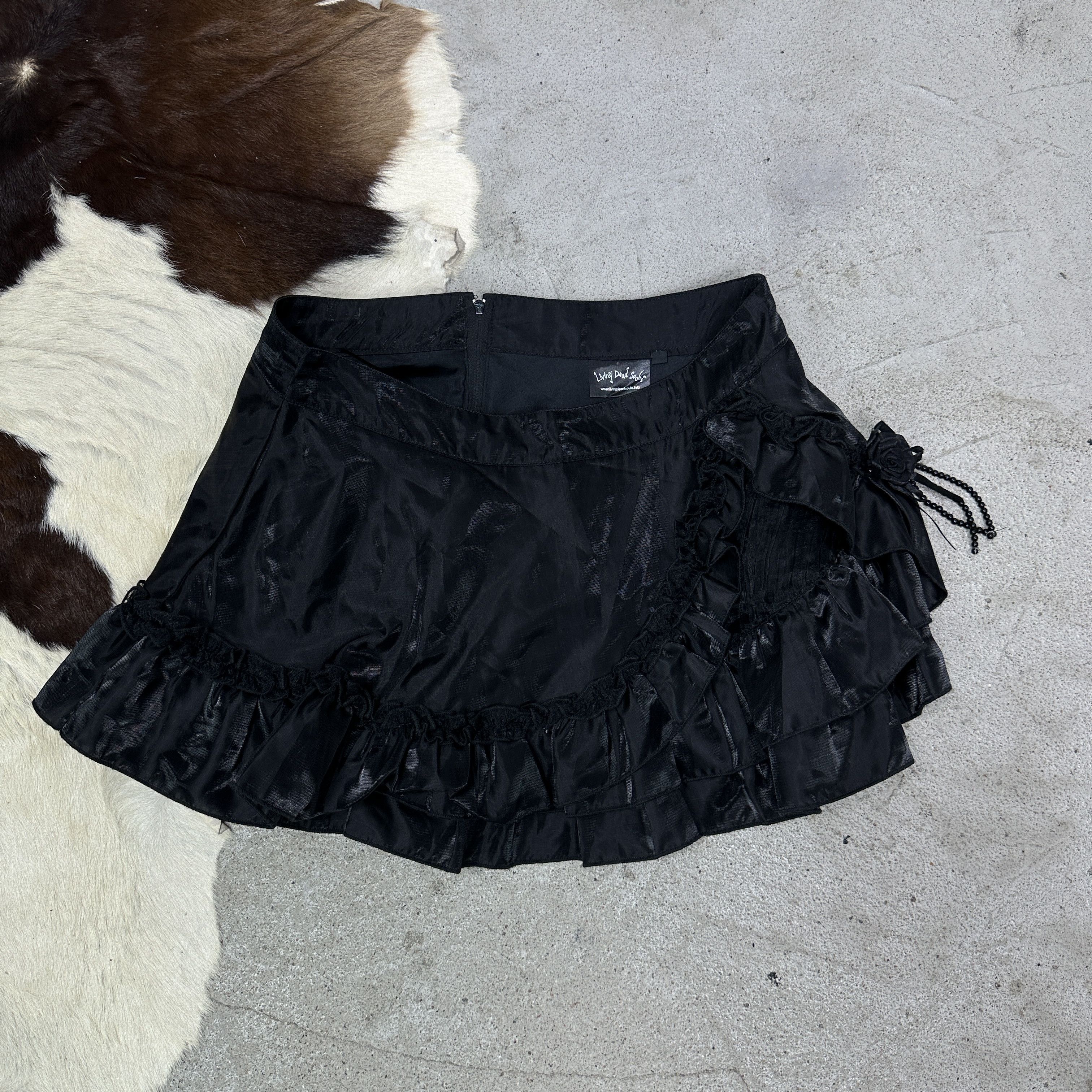 Vintage Vintage Avant Garde Opium Living Dead Souls Mini Skirt 00s Size 26" / US 2 / IT 38 - 3 Thumbnail