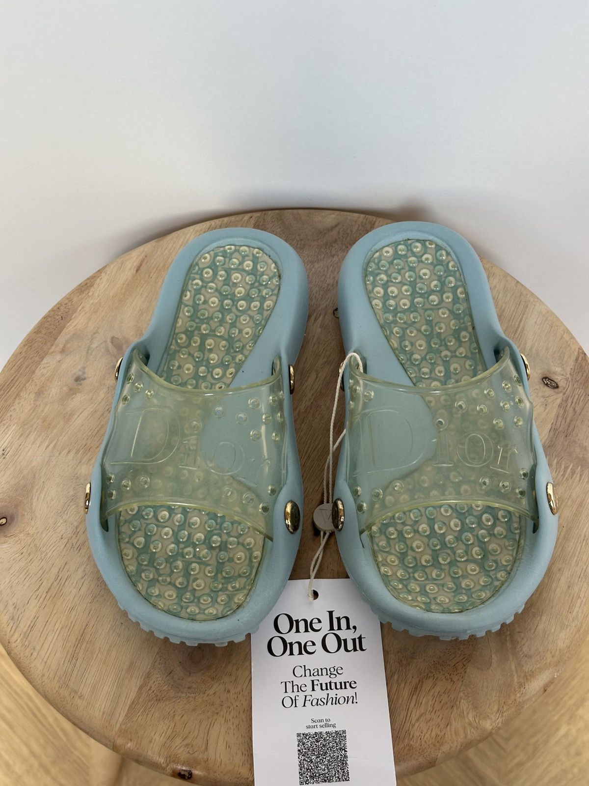 Dior Dior Jelly Blue Rubber Flip Flops vintage rare Size US 5 / IT 35 - 5 Thumbnail