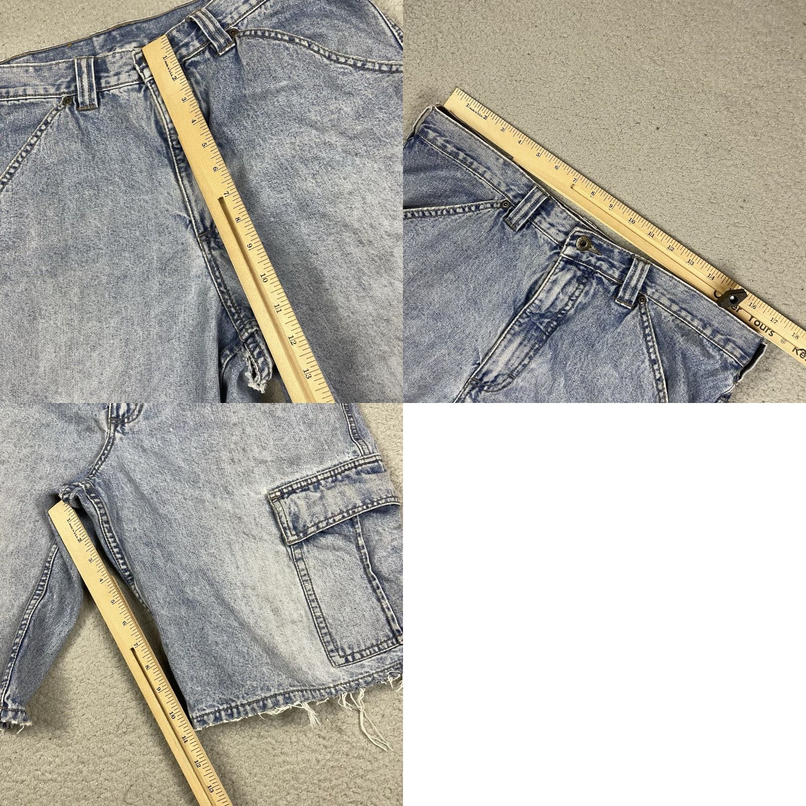 Lee VINTAGE Lee Dungarees Shorts Denimi Cargo Distressed 36 Blue USA Men 5-Pocket Regular Cropped? Size US 36 / EU 52 - 9 Thumbnail