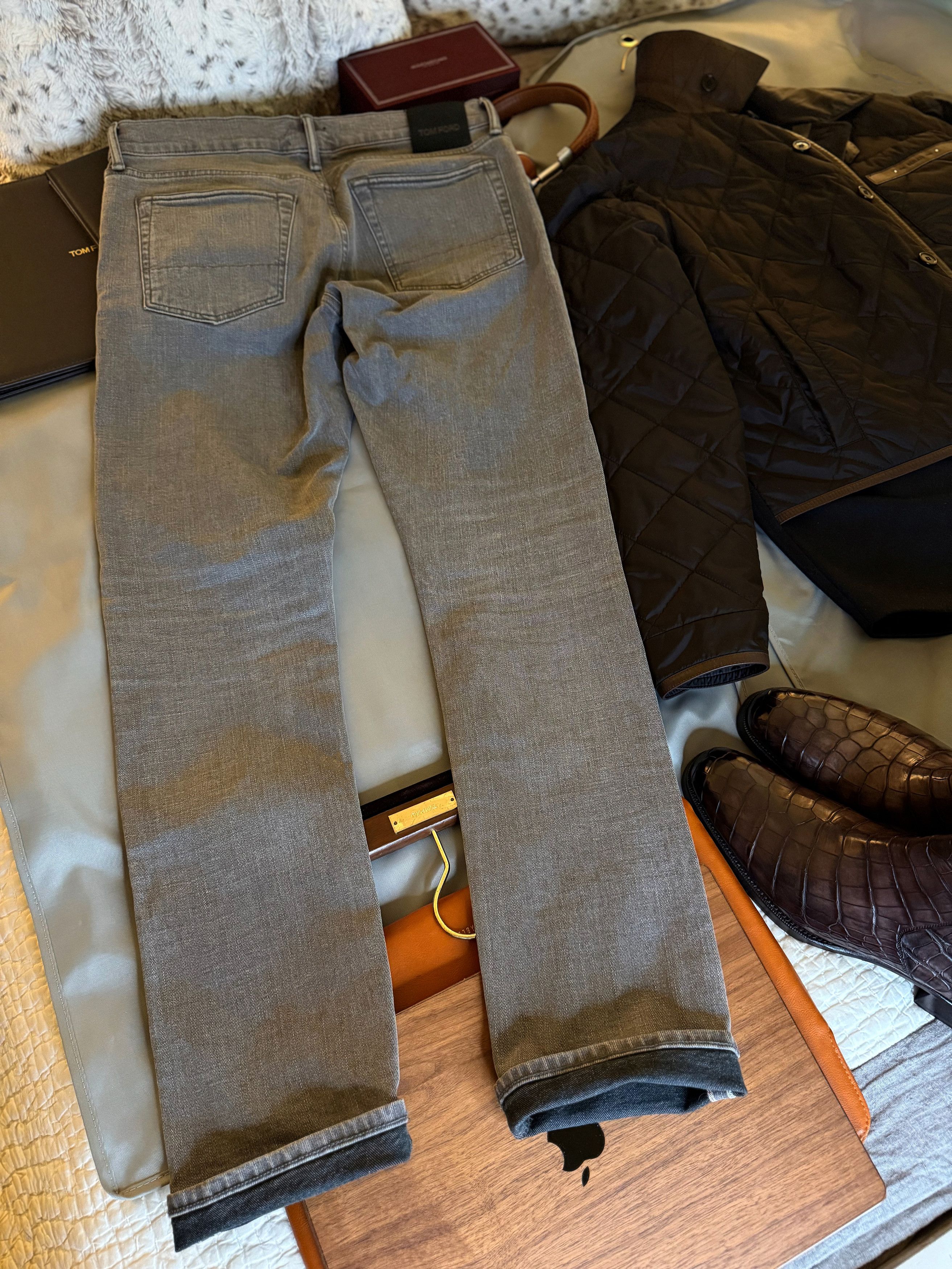Tom Ford Effortless Cool $1K w/tax Contrast Cuff Selvedge w/stretch Size US 32 / EU 48 - 12 Thumbnail