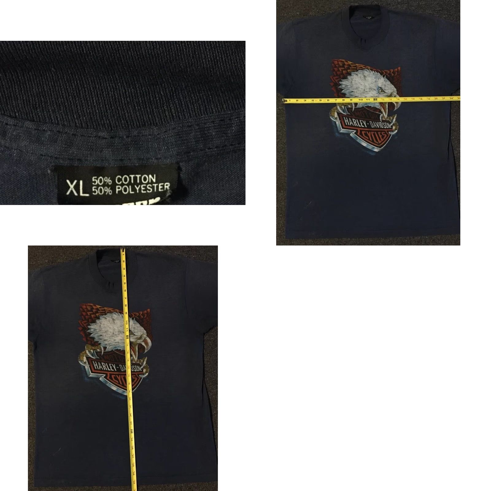 Harley Davidson VINTAGE Harley Davidson Shirt XL USA Biker Punk Grunge 90s Eagle Distressed Faded 3D Emblem Graphic Tee Men USA Size US XL / EU 56 / 4 - 11 Thumbnail
