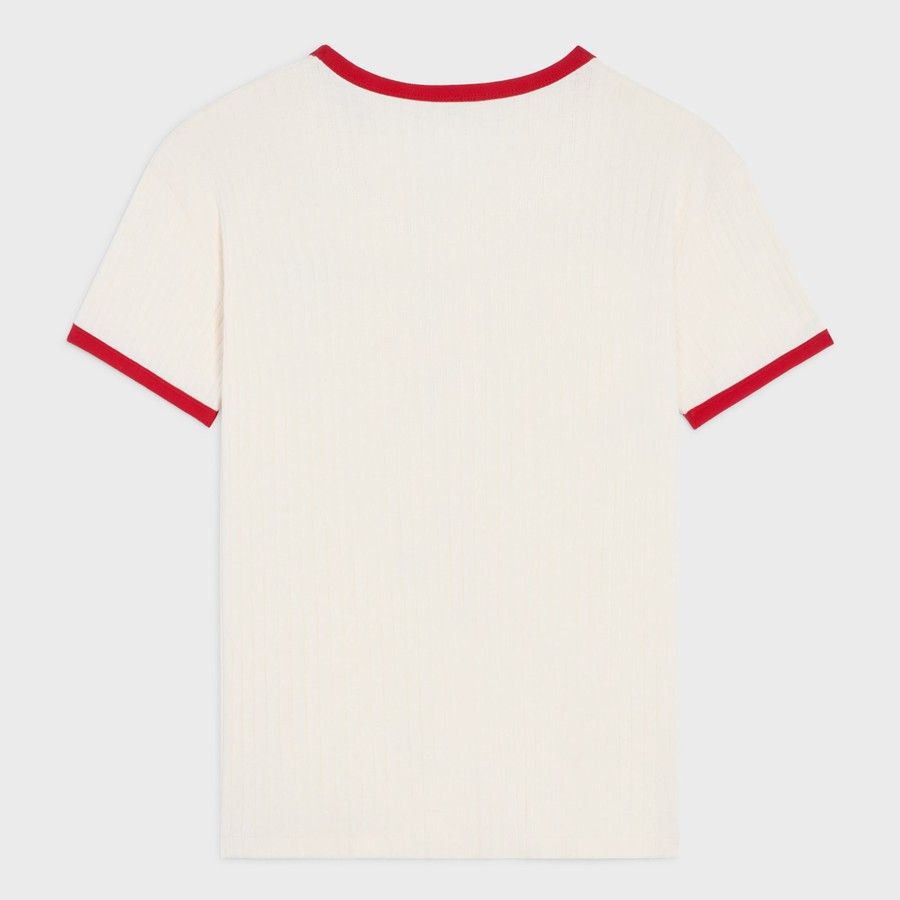 Celine o1d2blof0226 Print T-Shirt in Cream Size US L / EU 52-54 / 3 - 2 Thumbnail