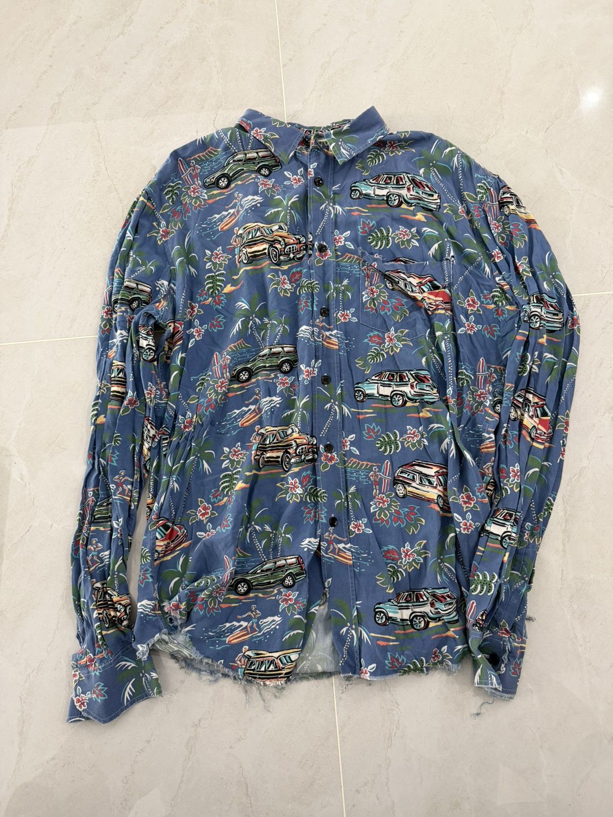Saint Laurent Paris Saint Laurent Cuban Carshirt Raw Hem Sz.40 Size US L / EU 52-54 / 3 - 1 Thumbnail