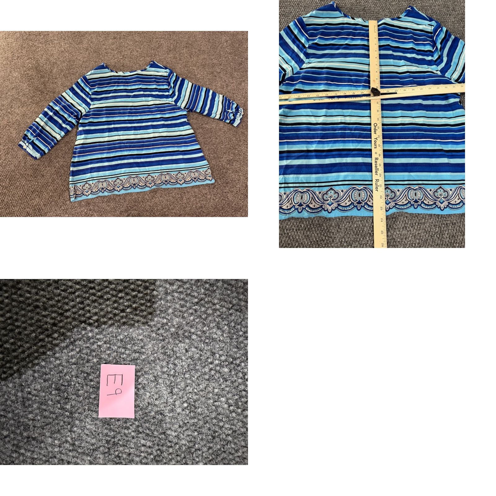 Talbots Talbots blouse Womens 2X blue striped paisley rayon tunic pullover Size XXL / US 16-18 / IT 52-54 - 8 Thumbnail