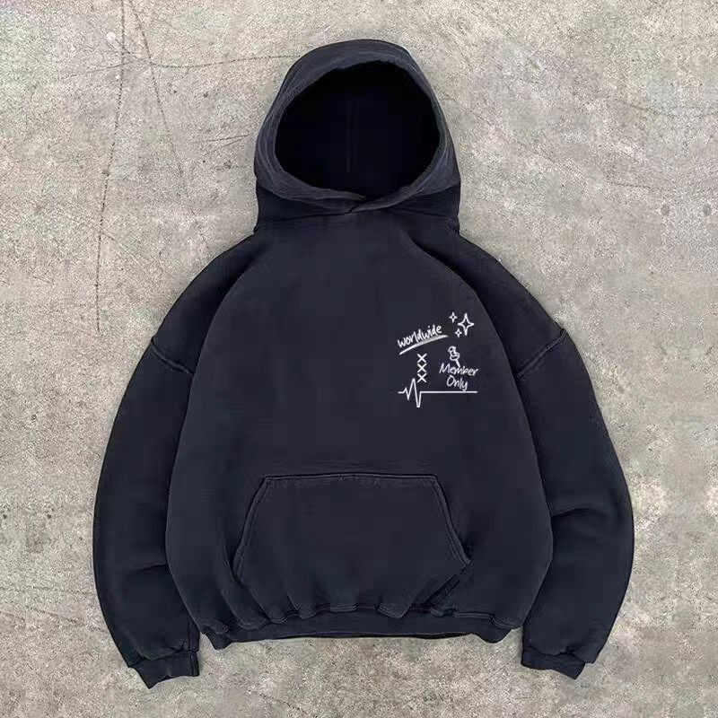 Designer × Japanese Brand Street fashion washed letter print hoodie Size US L / EU 52-54 / 3 - 2 Thumbnail