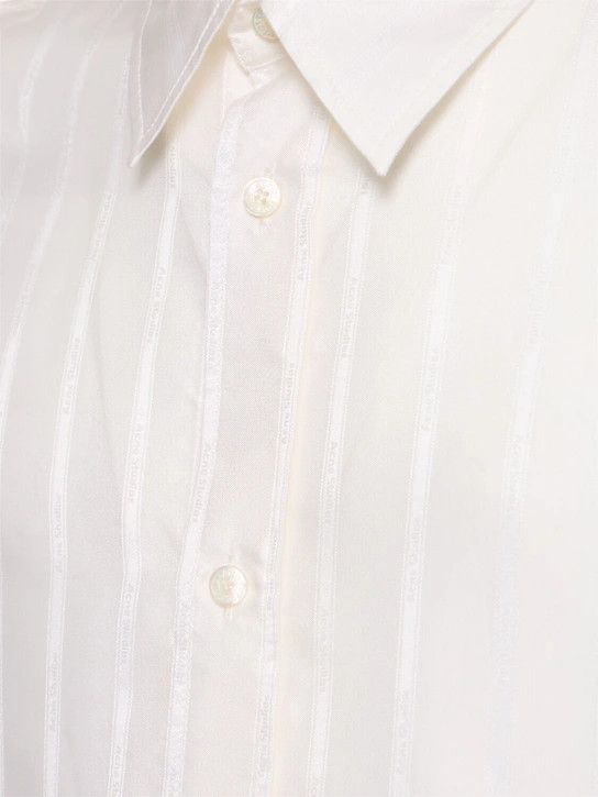 Acne Studios o1lsvrm0425 Setar Logo Stiped Cupro Shirt in White Size US XL / EU 56 / 4 - 4 Thumbnail
