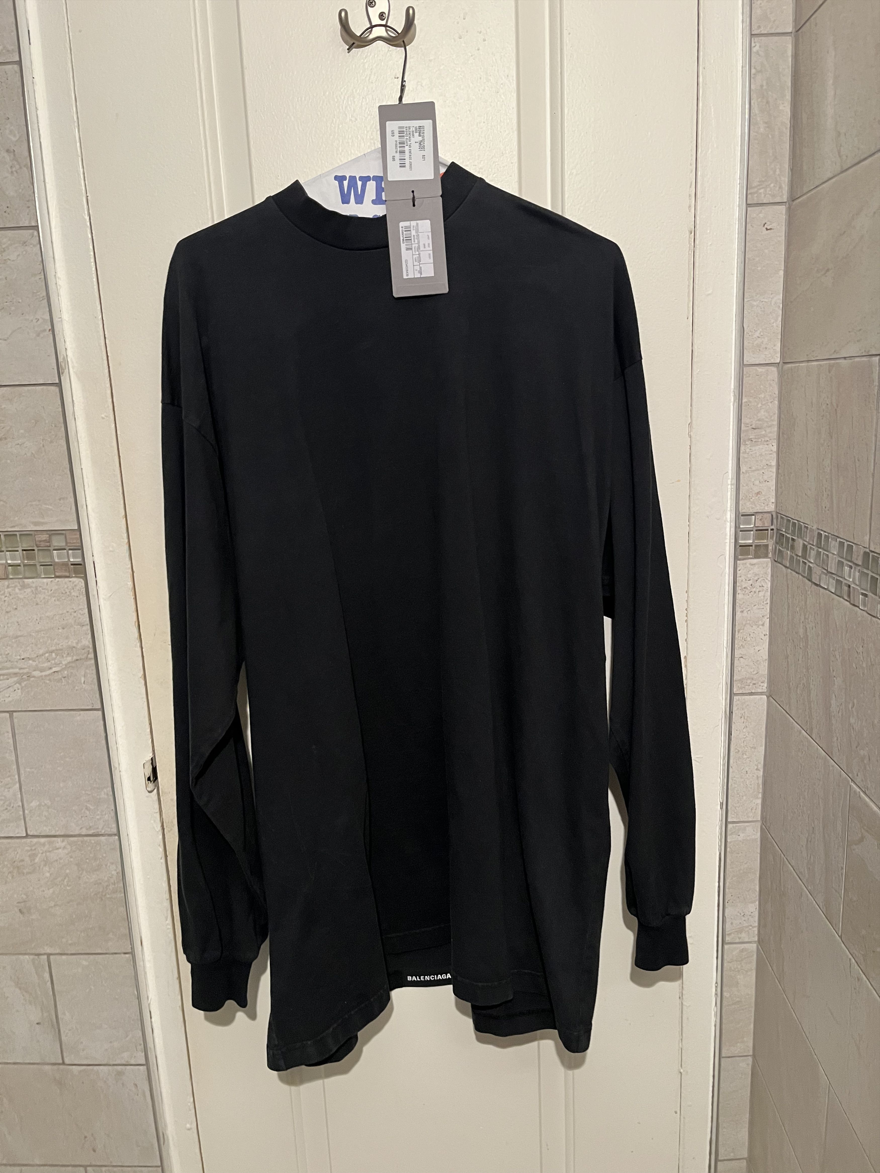 Balenciaga Authentic Balenciaga Tab Vintage Jersey - Washed Black Size US L / EU 52-54 / 3 - 1 Thumbnail