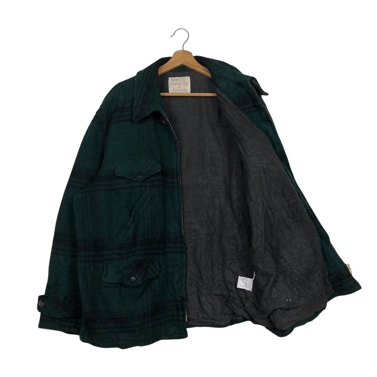 Edwin Vintage Wool Zipper Jacket Edwin Tokyo Fabric Tartan Design Size US L / EU 52-54 / 3 - 12 Thumbnail