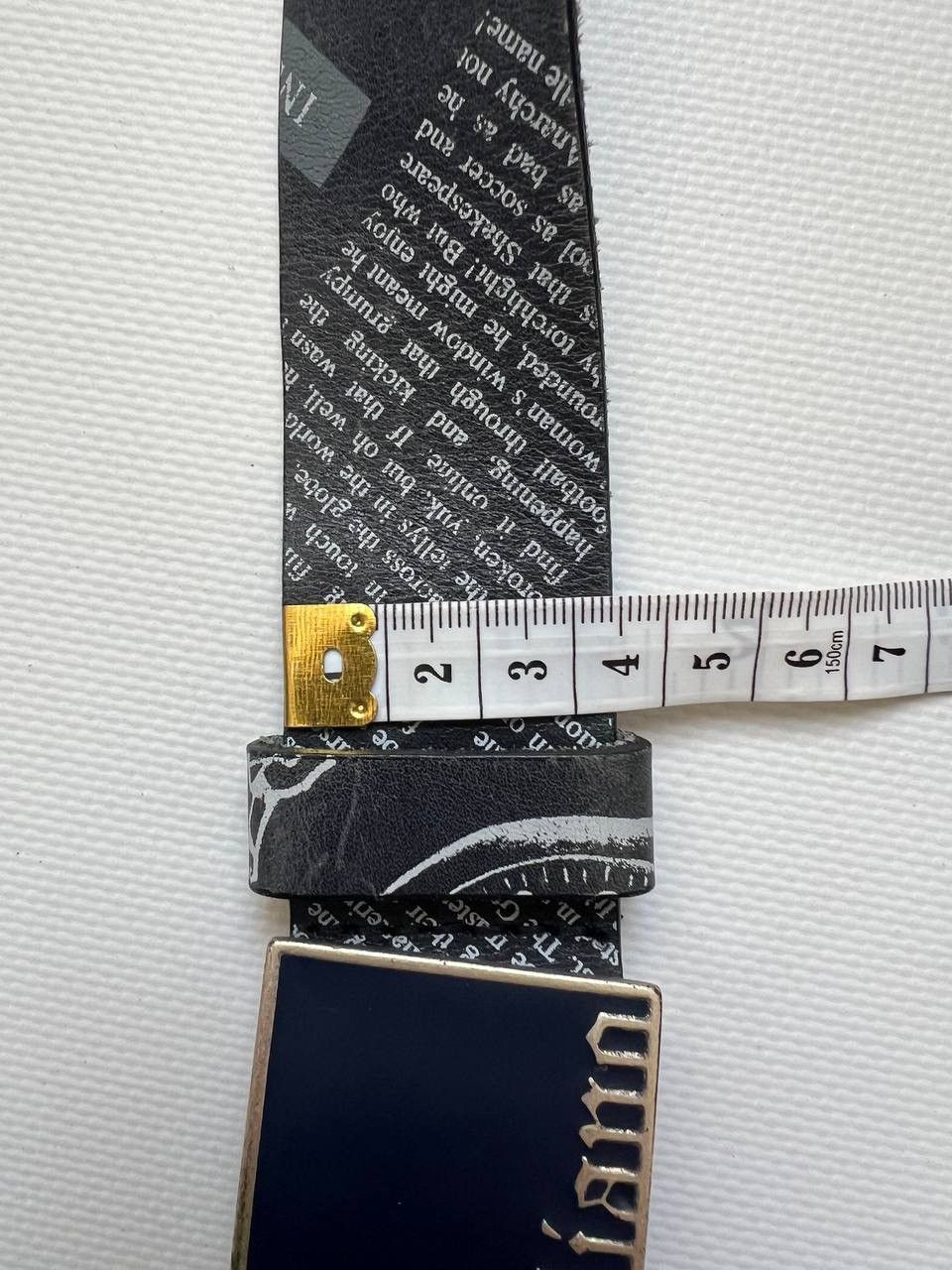 John Galliano Rare Galliano newspaper print logo gazette leather belt Size ONE SIZE - 9 Thumbnail