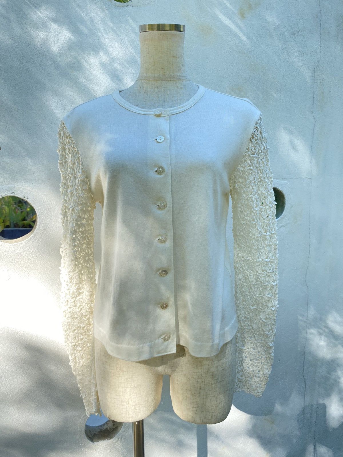 Tsumori Chisato TSUMORI CHISATO flower lace sleeve white blouse Size ONE SIZE - 10 Thumbnail