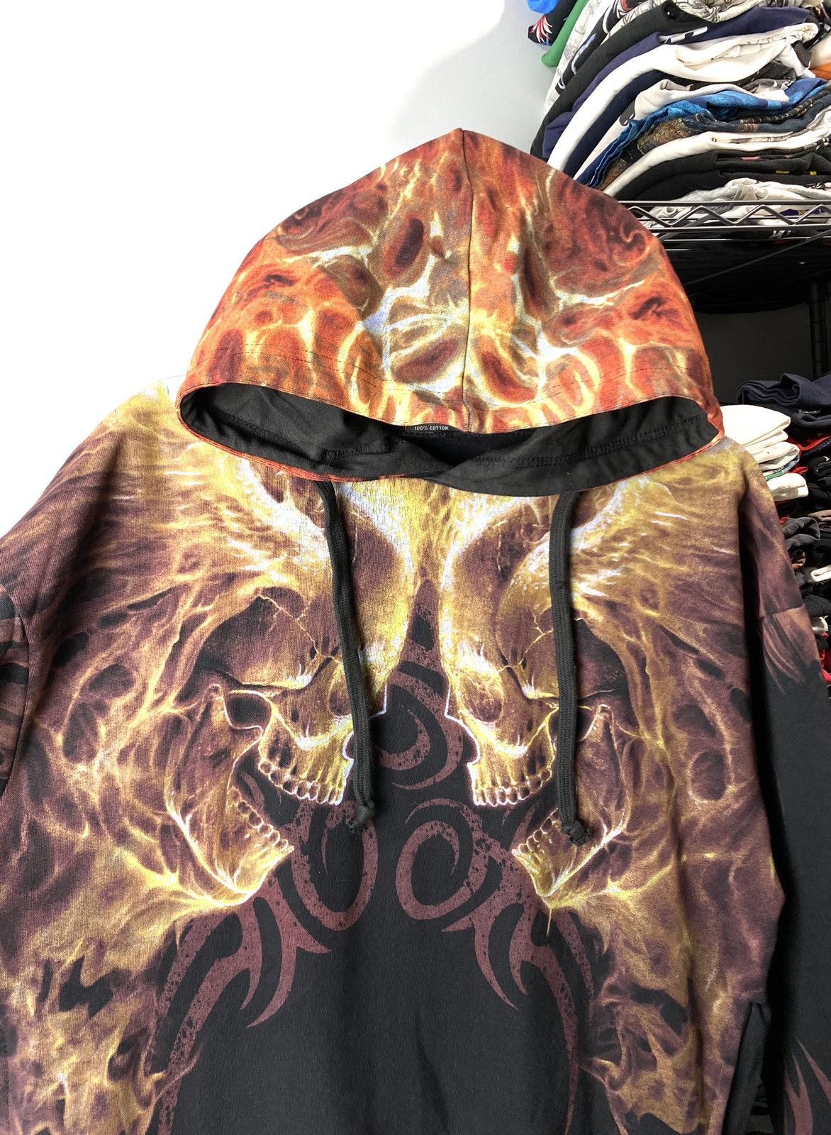 Hysteric Glamour Vintage Skull Fire Zip Hoodie Affiction Jnco Size US L / EU 52-54 / 3 - 3 Thumbnail