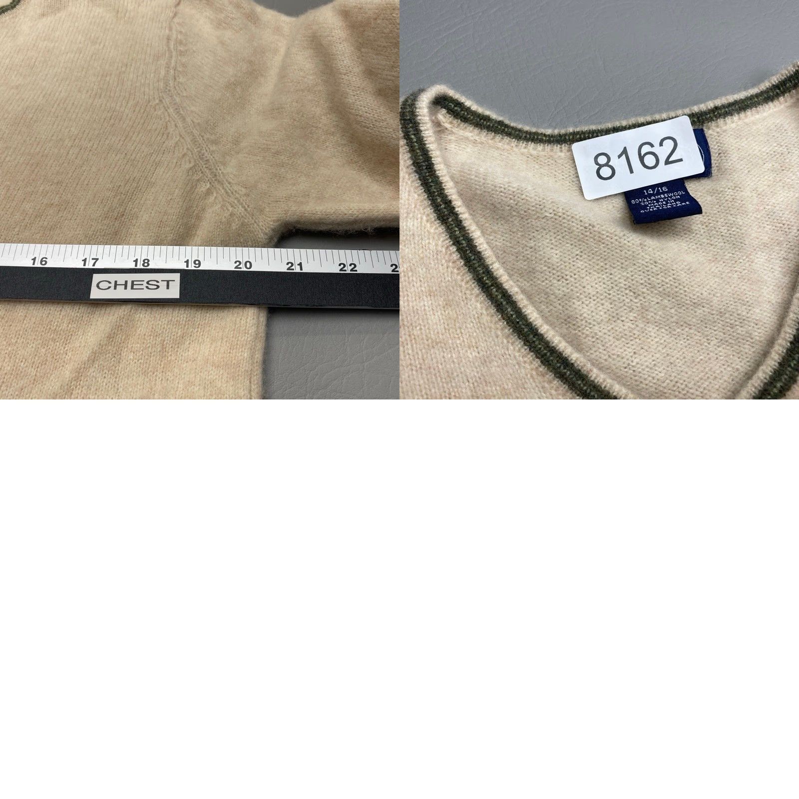 Vintage VINTAGE Venezia Womens Pullover V-Neck Sweater 14/16 80% Lambswool Beige 90s Jeans Size XL / US 12-14 / IT 48-50 - 8 Thumbnail