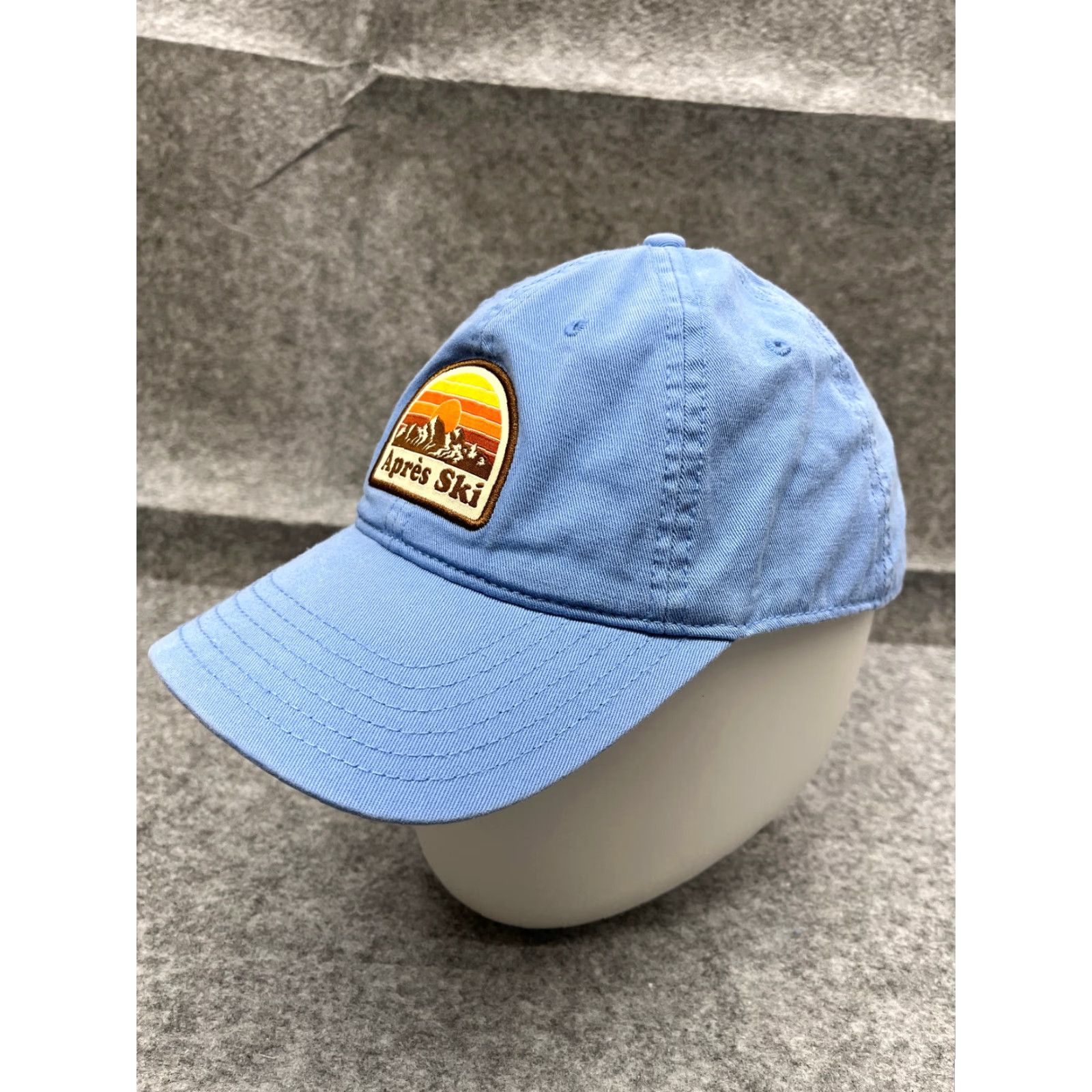 Vintage Après Ski After Skiing Hat Cap Strap Back Adult One Size Light Blue 100% Cotton Size ONE SIZE - 4 Thumbnail