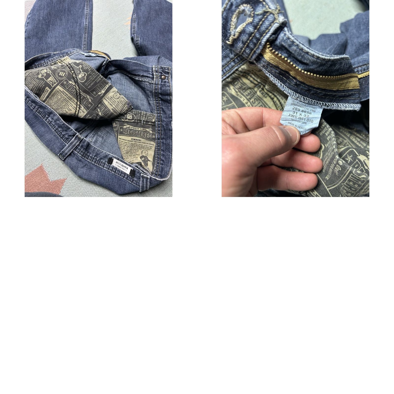 Lee VINTAGE Lee Jeans dungaree workwear dark wash denim baggy 33x32 Men Inseam 32 Straight Jeans 33 Blue Size US 33 - 8 Thumbnail