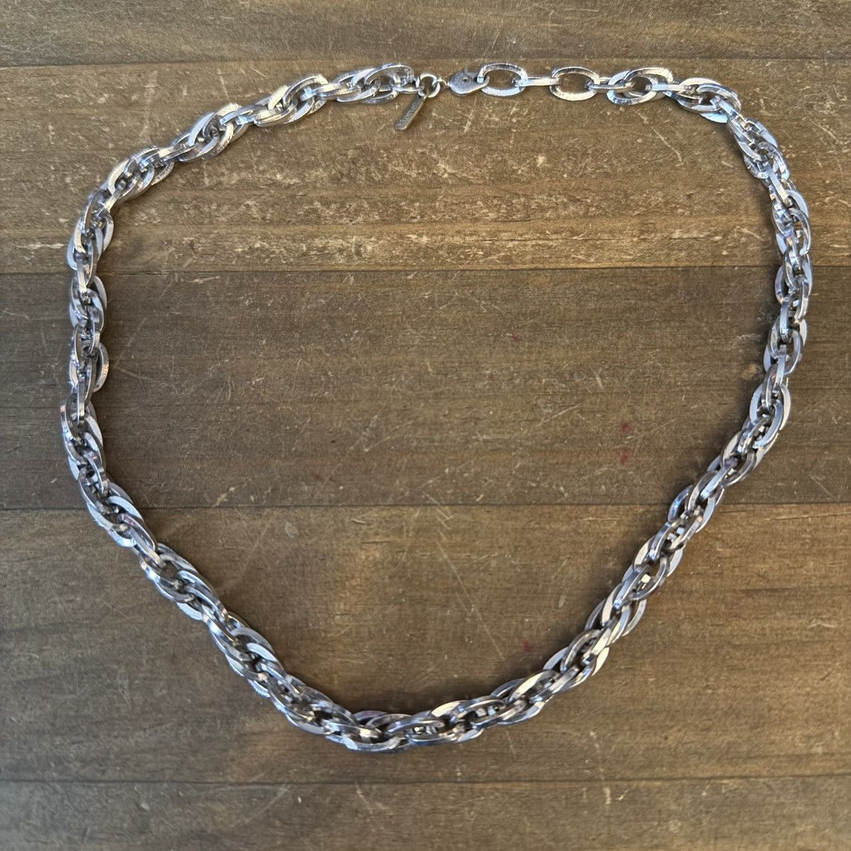 Monet Vintage Monet silver tone chunky doubled oval link necklace Size ONE SIZE - 2 Thumbnail