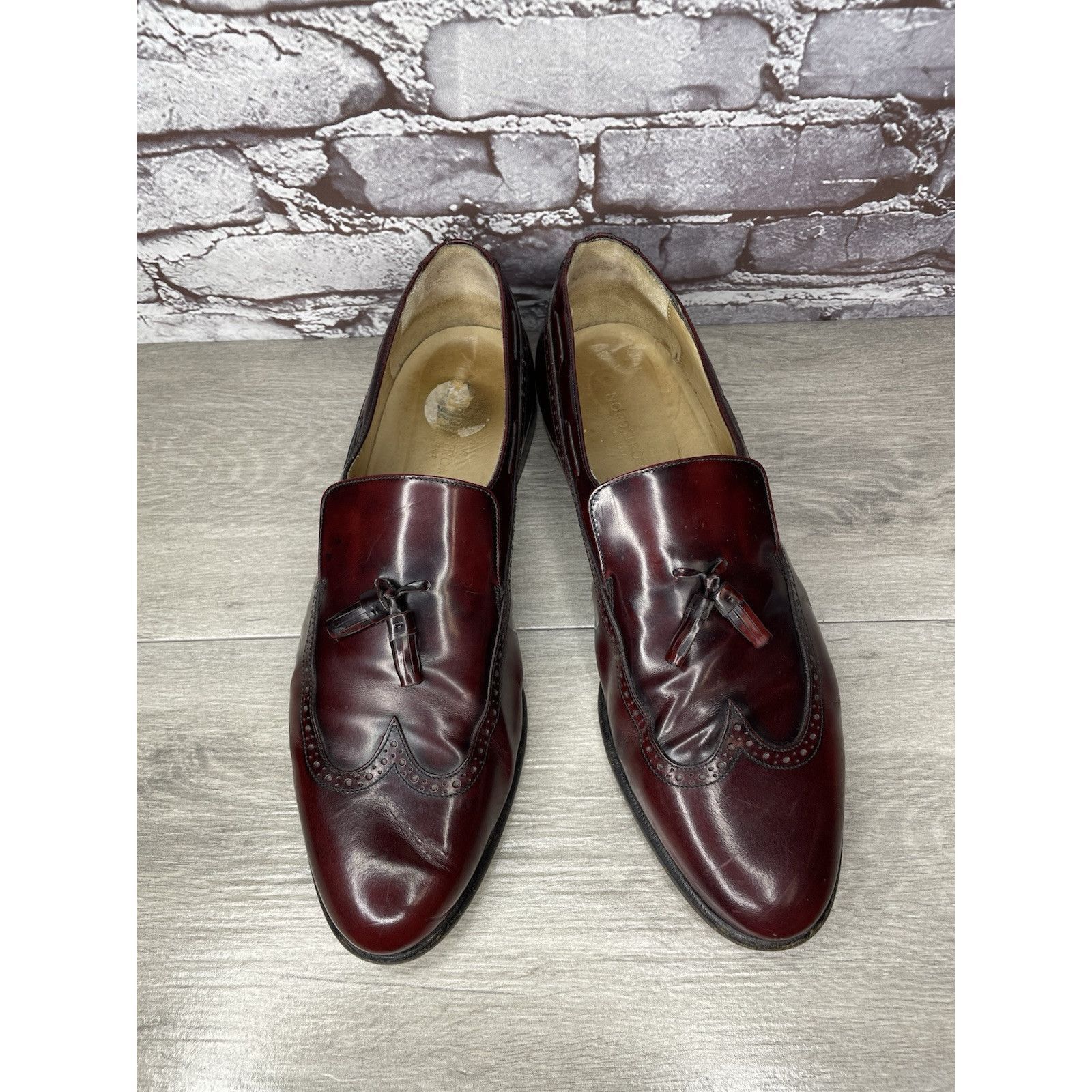 Nordstrom Nordstrom Burgundy Leather Wingtip Tassel Loafers Dress Shoe Size US 14 / EU 47 - 19 Thumbnail