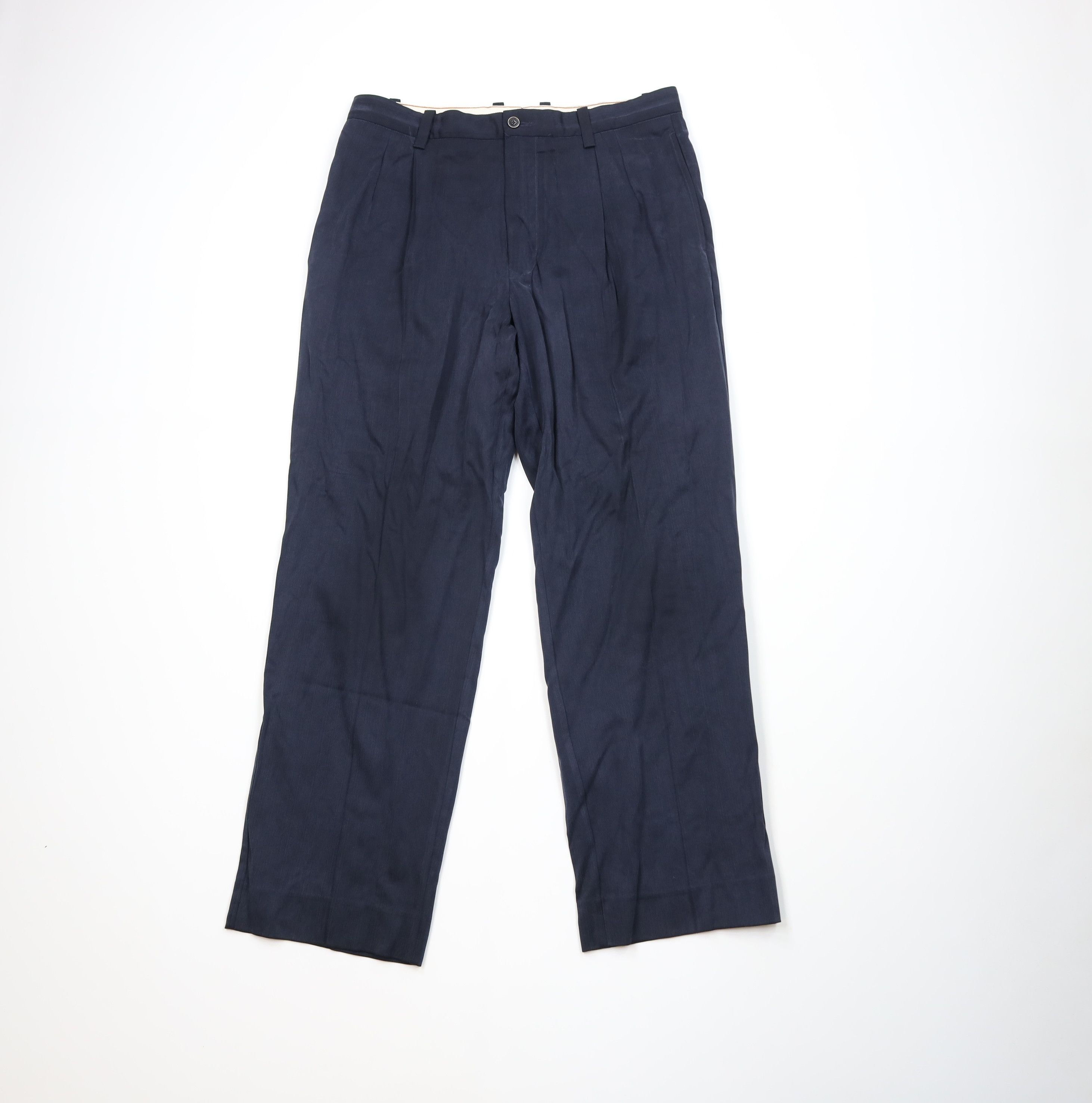 Tommy Bahama Vintage Tommy Bahama Silk Wide Leg Chino Pants Navy Blue Size US 34 / EU 50 - 1 Thumbnail