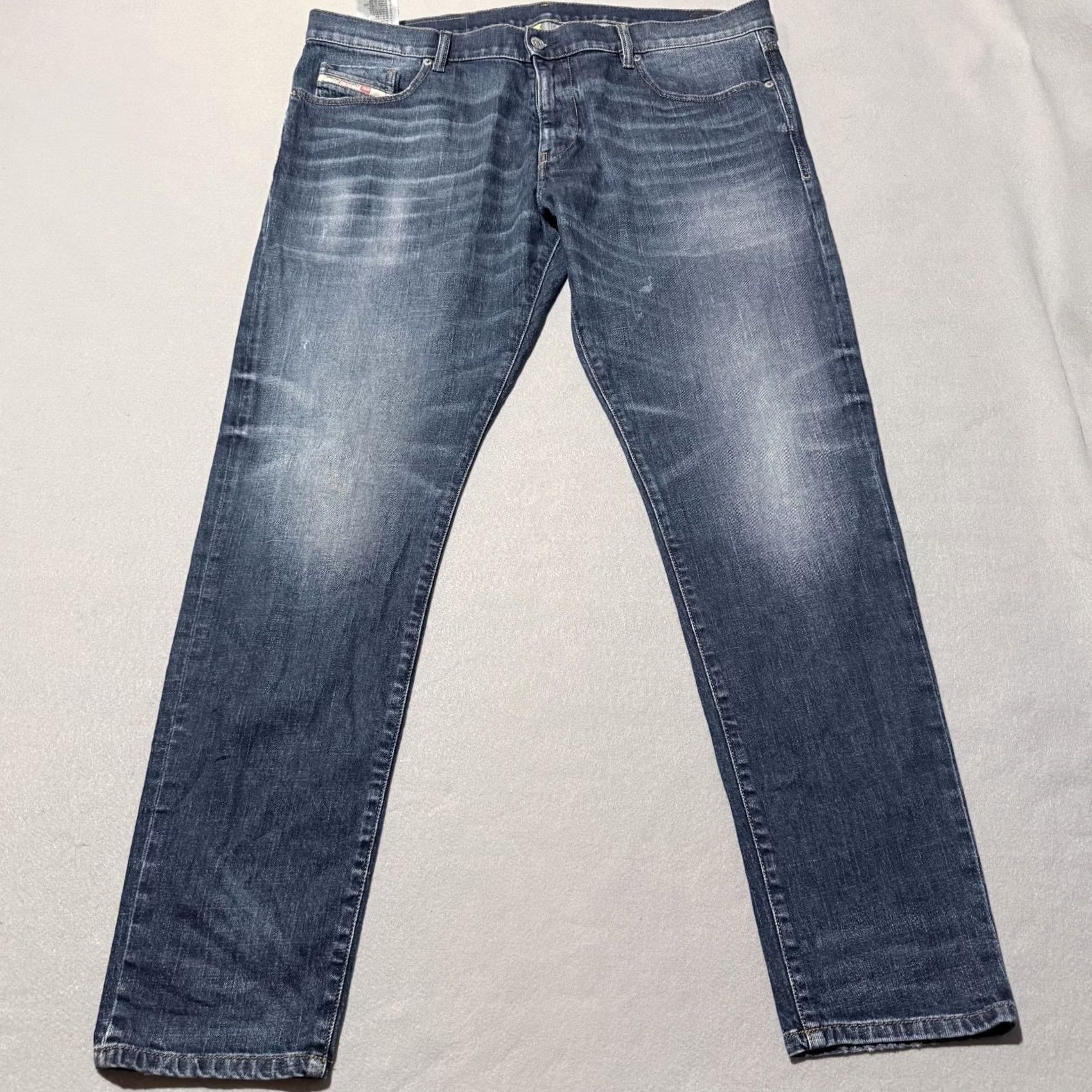 Diesel Diesel Jeans Mens Blue Denim Stretch Mid Rise Slim Fit Straight - 40x31 - D-Strukt - 5-Pocket Design - Button Zip - City Classic Size US 40 / EU 56 - 2 Thumbnail