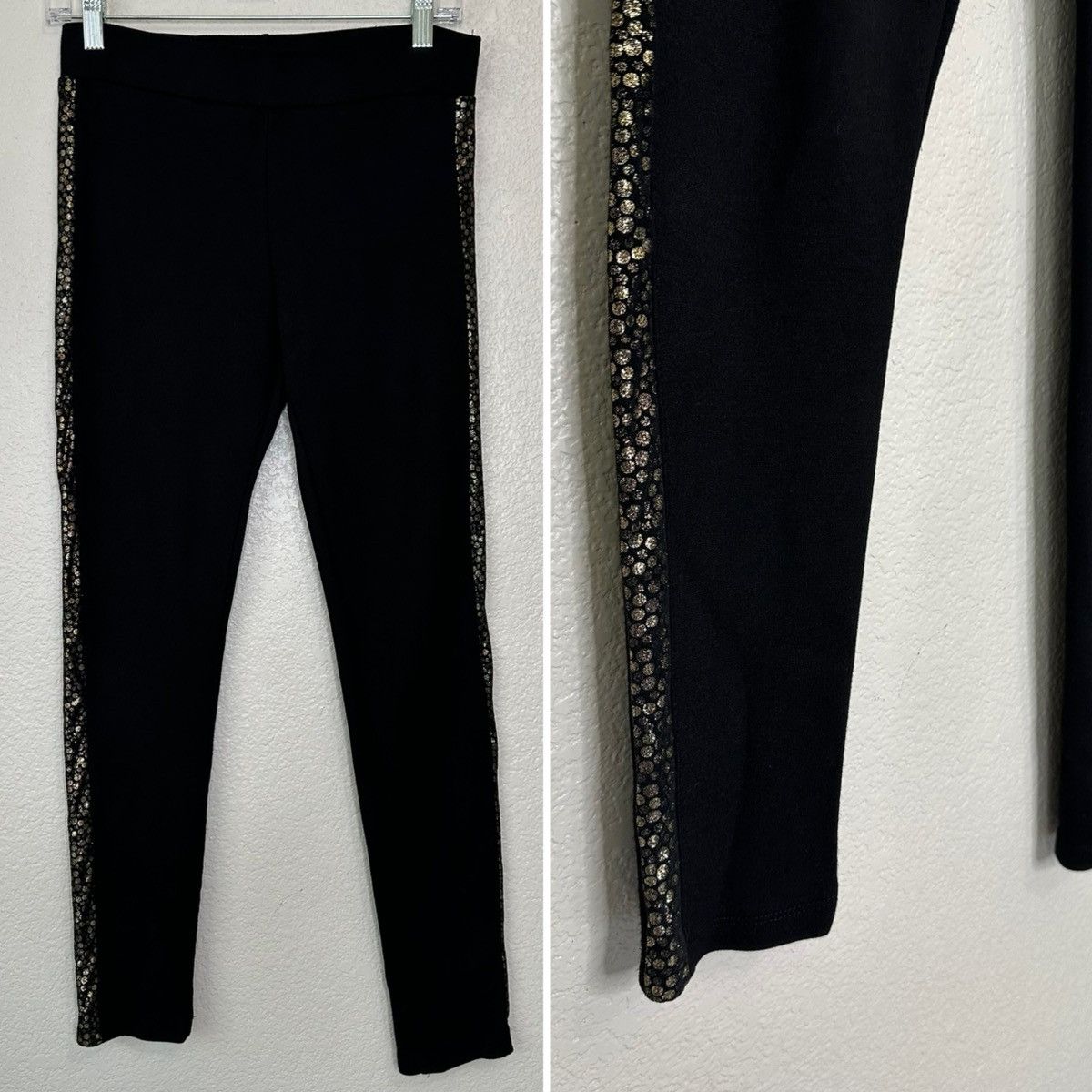 Other Two’e Black Metallic Elasticized Waist Leggings, Sz Medium Size 28" / US 6 / IT 42 - 1 Thumbnail
