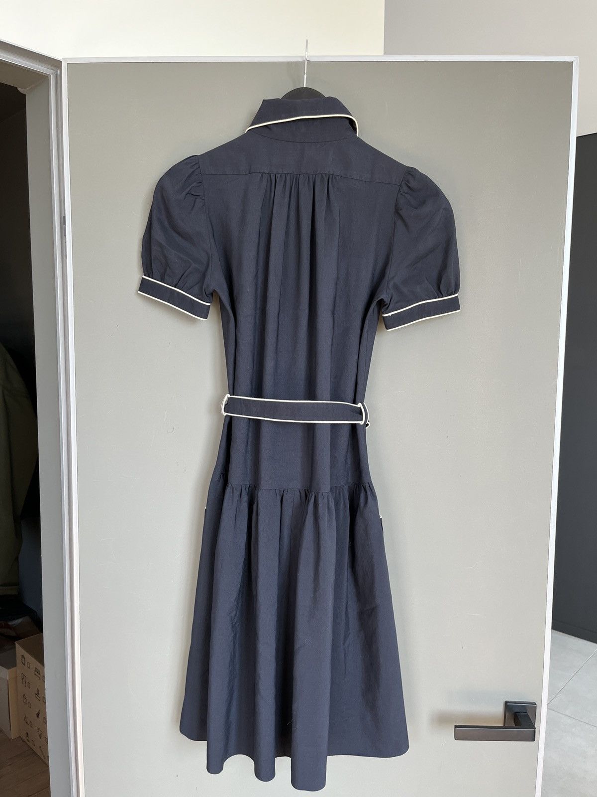 Other Martin Grant Vintage Style PinUp Long Navy Blue Dress Size XS / US 0-2 / IT 36-38 - 10 Thumbnail