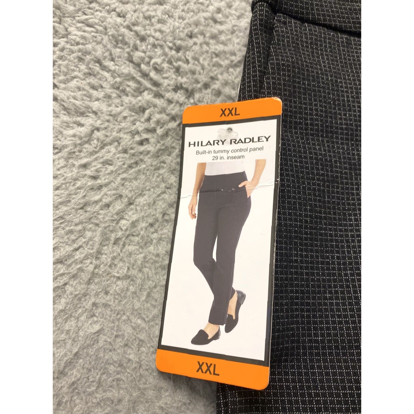 Vintage Hilary Radley Ladies' Pull-On Pant with Pockets XXL Black/off-White Dress Pants Slim Leg Women Size 40" / US 18 - 6 Thumbnail