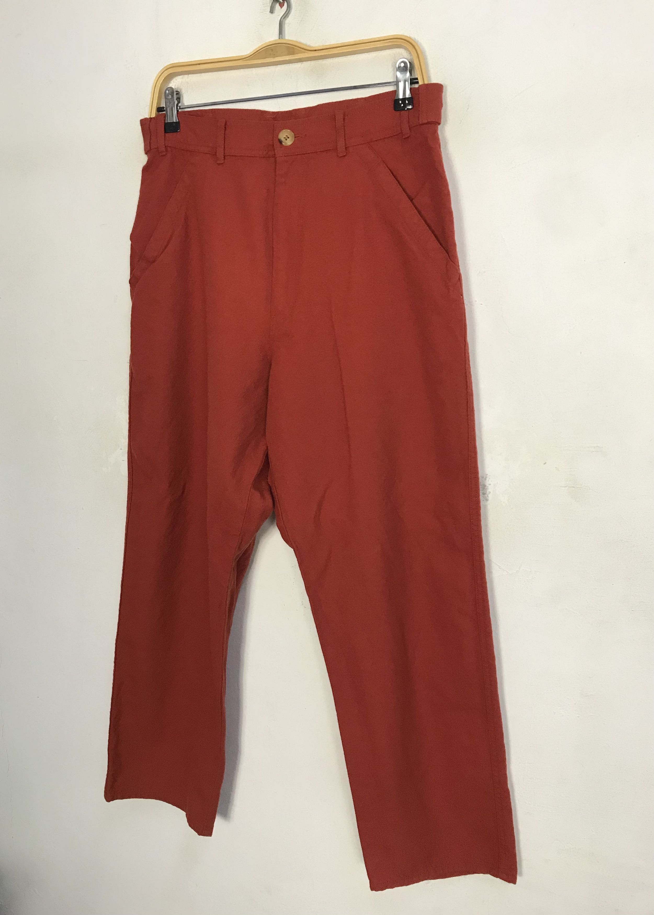 Comme des Garcons × Japanese Brand Comme Des Garcon Homme Plus Red Slack Pant Trouser Size US 30 / EU 46 - 3 Thumbnail