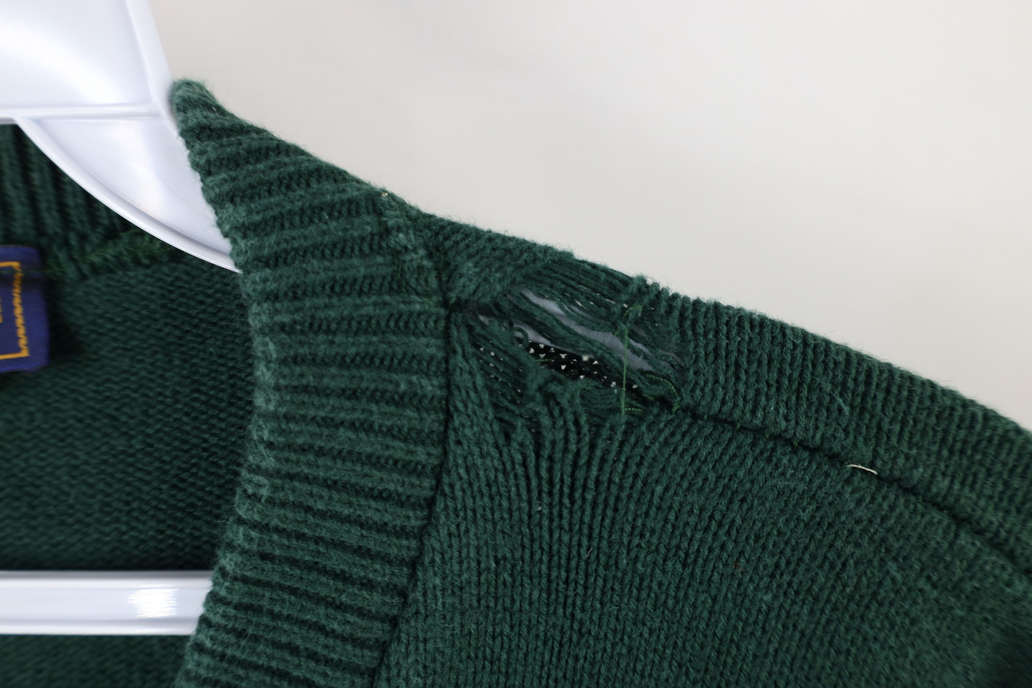 Vintage Vintage 90s Deep Springs Trout Club Knit Sweater Green USA Size US XXL / EU 58 / 5 - 5 Thumbnail