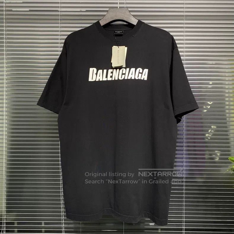 Balenciaga Balenciaga Distressed Black Short Sleeve T-Shirt with Crac Size US XXS / EU 40 - 1 Thumbnail