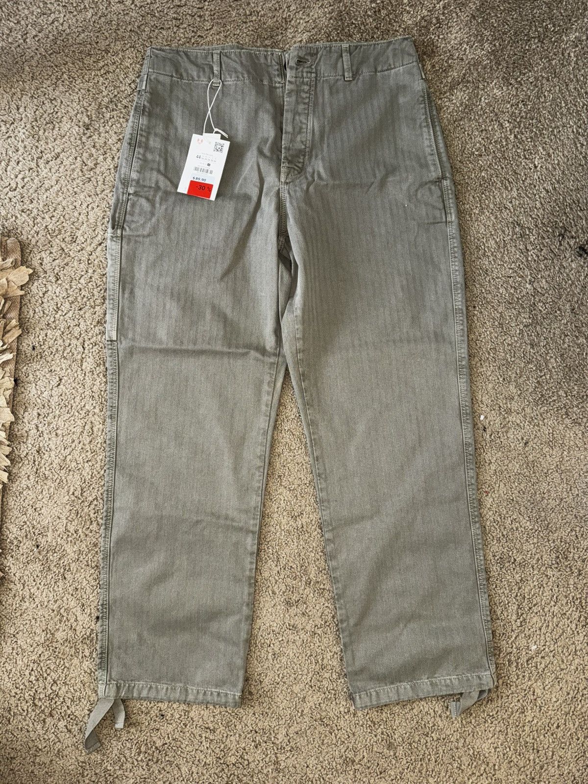 Zara Zara Khaki Green Washed Carpenter Pants Size US 34 / EU 50 - 2 Thumbnail