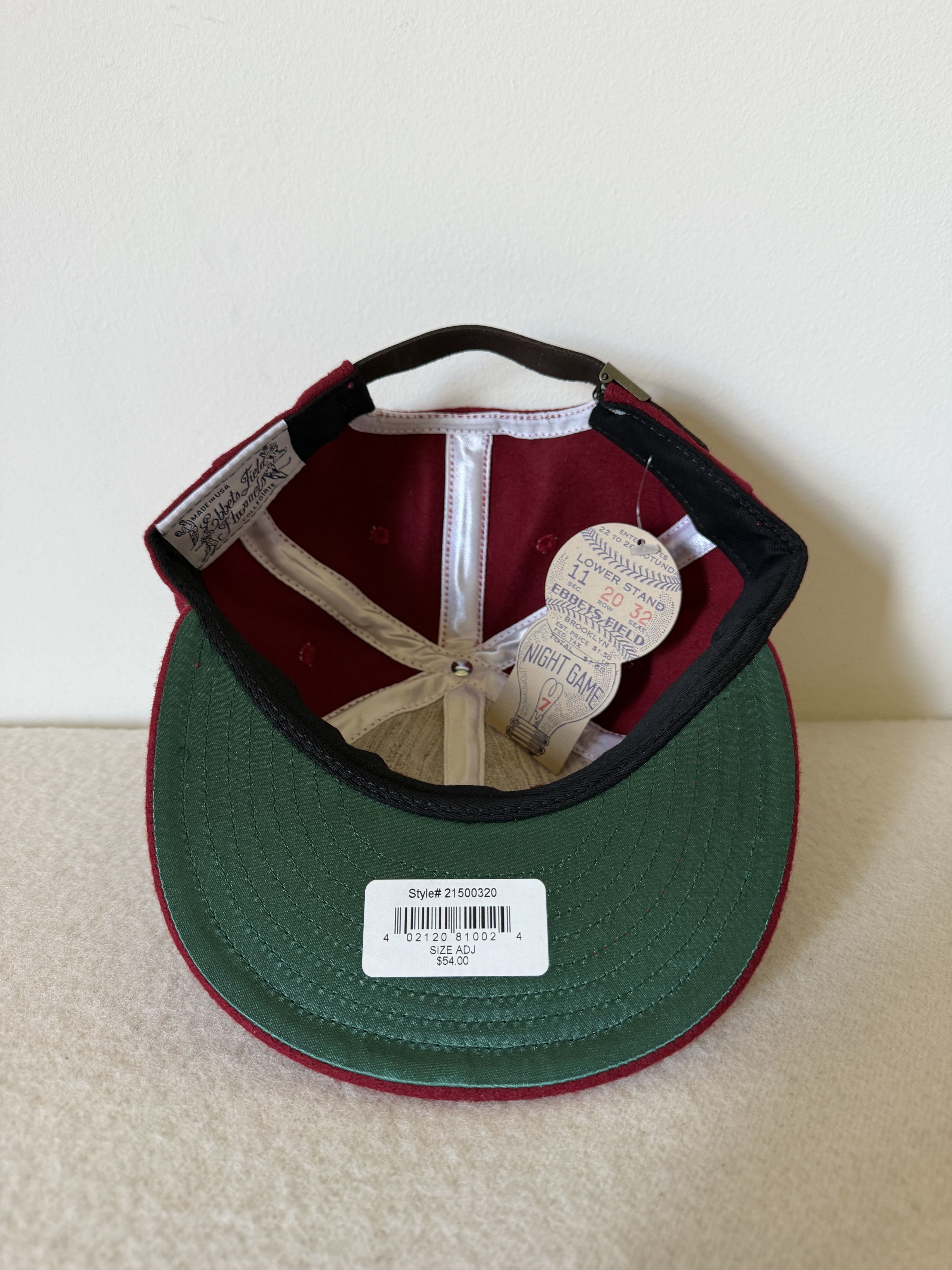 Ebbets Field Flannels Ebbets Field 1975 University of Oklahoma Wool Strapback Hat Size ONE SIZE - 5 Thumbnail