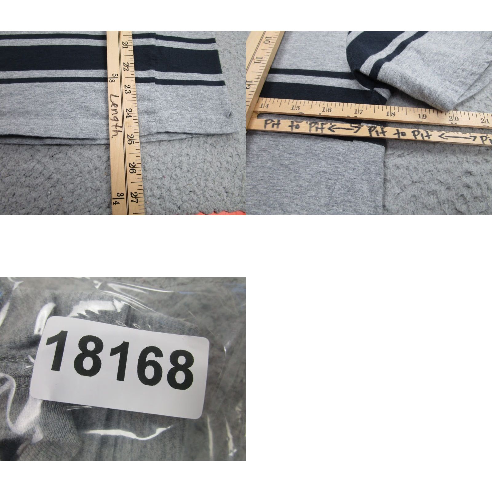 Saturdays NYC Saturdays NYC Shirt Slim Fit Mens Medium Gray Striped Pocket Tee 80s USA Size US M / EU 48-50 / 2 - 8 Thumbnail