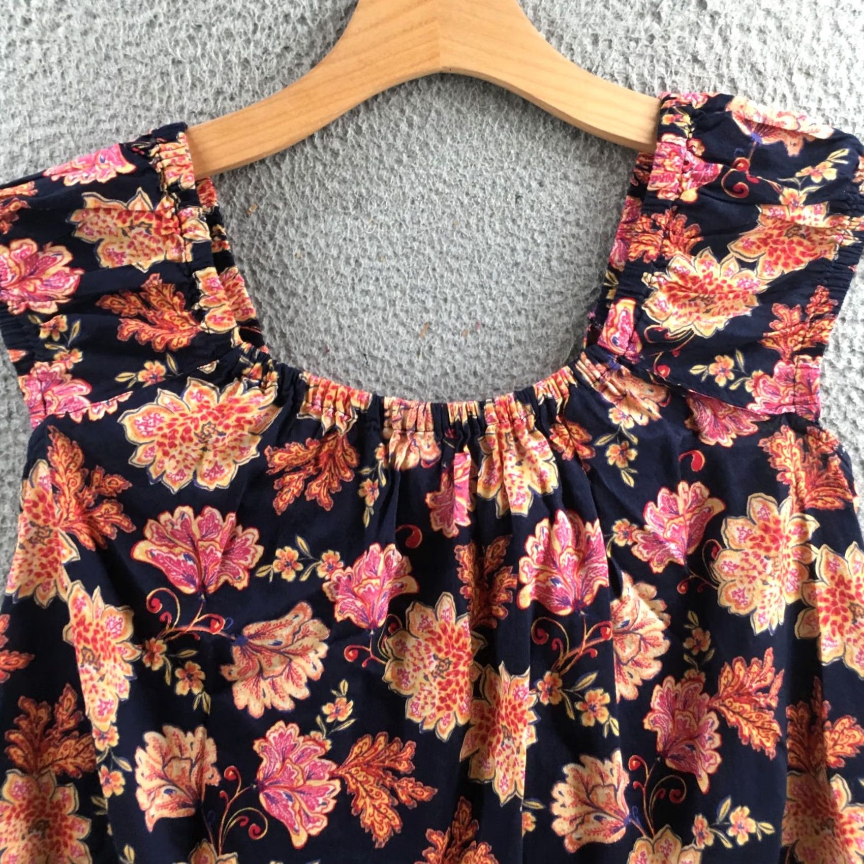 Old Navy Old Navy Womens M Multicolor Cotton Blend Floral Tie-Back Swing Blouse Size M / US 6-8 / IT 42-44 - 2 Thumbnail