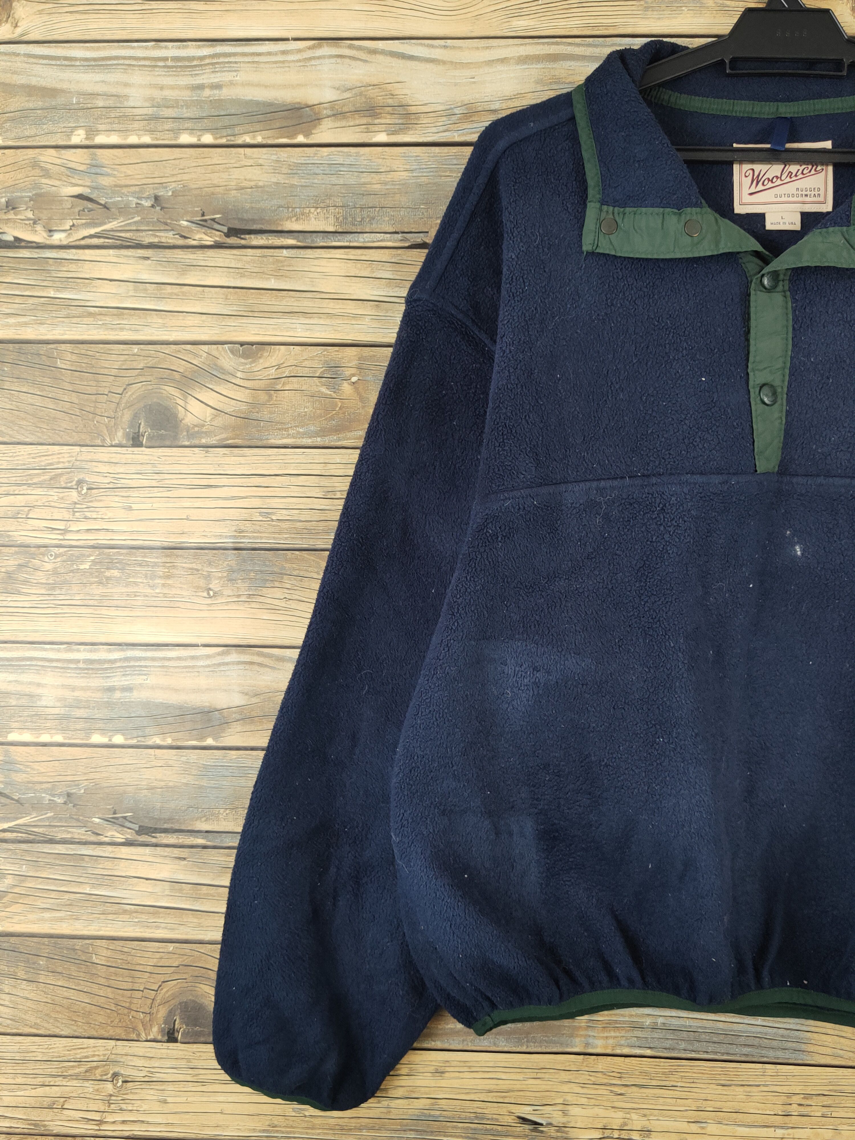 Polartec × Vintage × Woolrich Woolen Mills Woolrich usa Polartec Navy fleece Sweatshirts #W958 Size US L / EU 52-54 / 3 - 3 Thumbnail