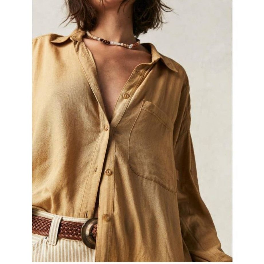 Free People New Free People WTF Yin Yang Tie Dye Graphic Buttondown S Size S / US 4 / IT 40 - 2 Thumbnail