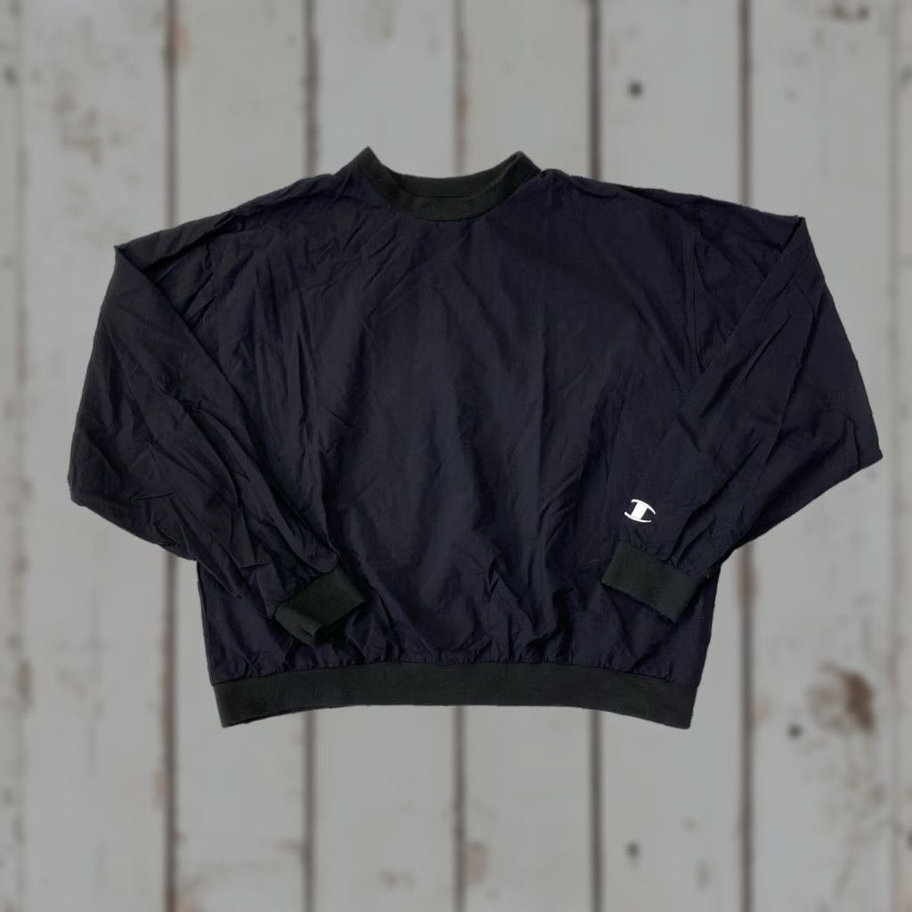 Champion VINTAGE Champion Nylon Windbreaker Jacket XL Black 90s Mens Regular Zip Windbreaker Size US XL / EU 56 / 4 - 1 Thumbnail