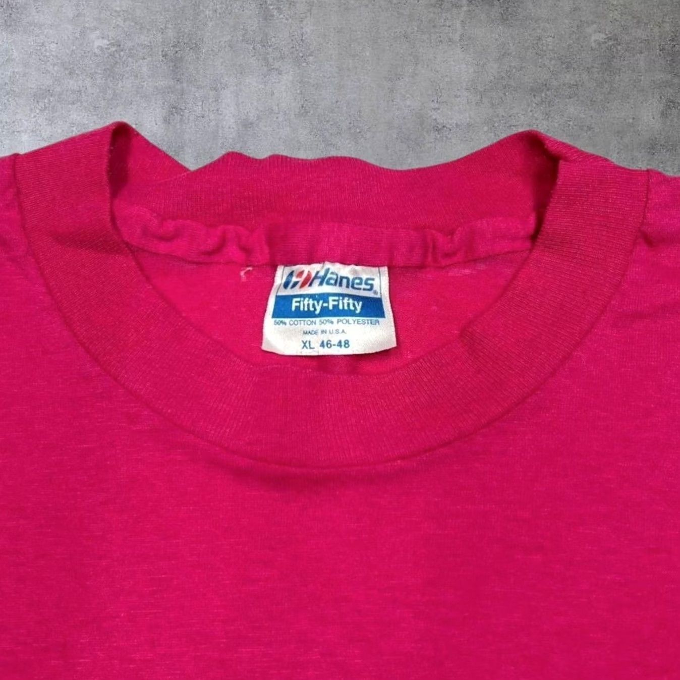 Hanes VINTAGE Hanes T-Shirt Pink 1989 Mini Truck Super Show Souvenir Single Stitch Graphic Front XL Adults Mens Size US L / EU 52-54 / 3 - 2 Thumbnail