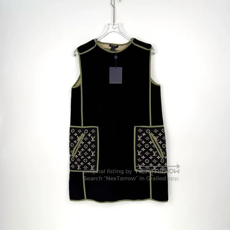 Louis Vuitton Louis Vuitton Black classic logo wool nylon cashmere mulbe Size S / US 4 / IT 40 - 3 Thumbnail